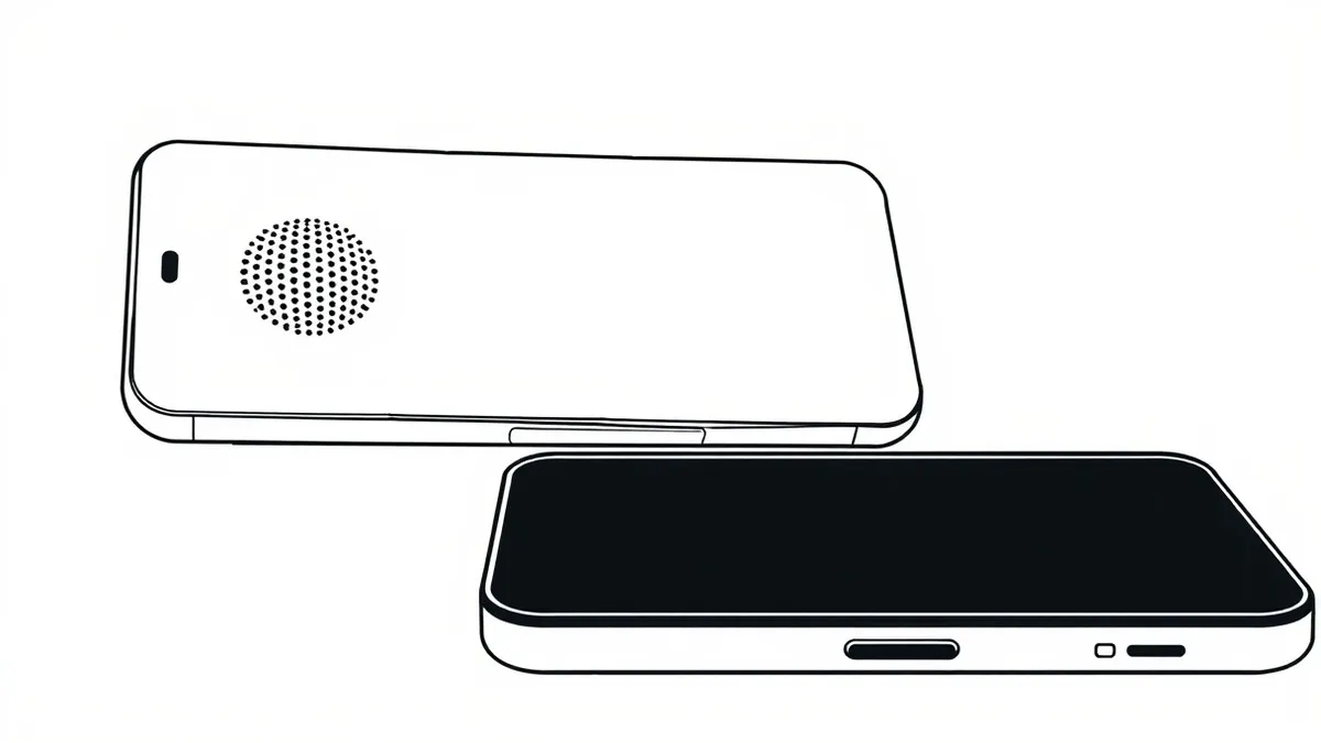 Illustration: A white smartphone and a black smartphone rest side by side on a clean white surface.