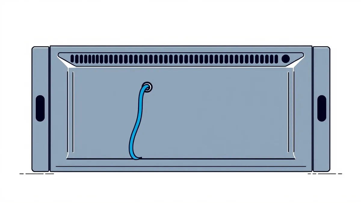 Illustration: A sleek, metallic server chassis sits isolated against a dark background.