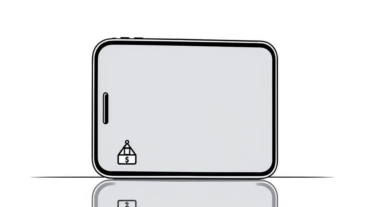 Illustration: A black smartphone displays a blank payment interface covered by invisible touch zones.