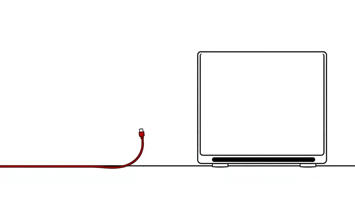 Illustration: A sleek black server box sits isolated on a sterile white desk.