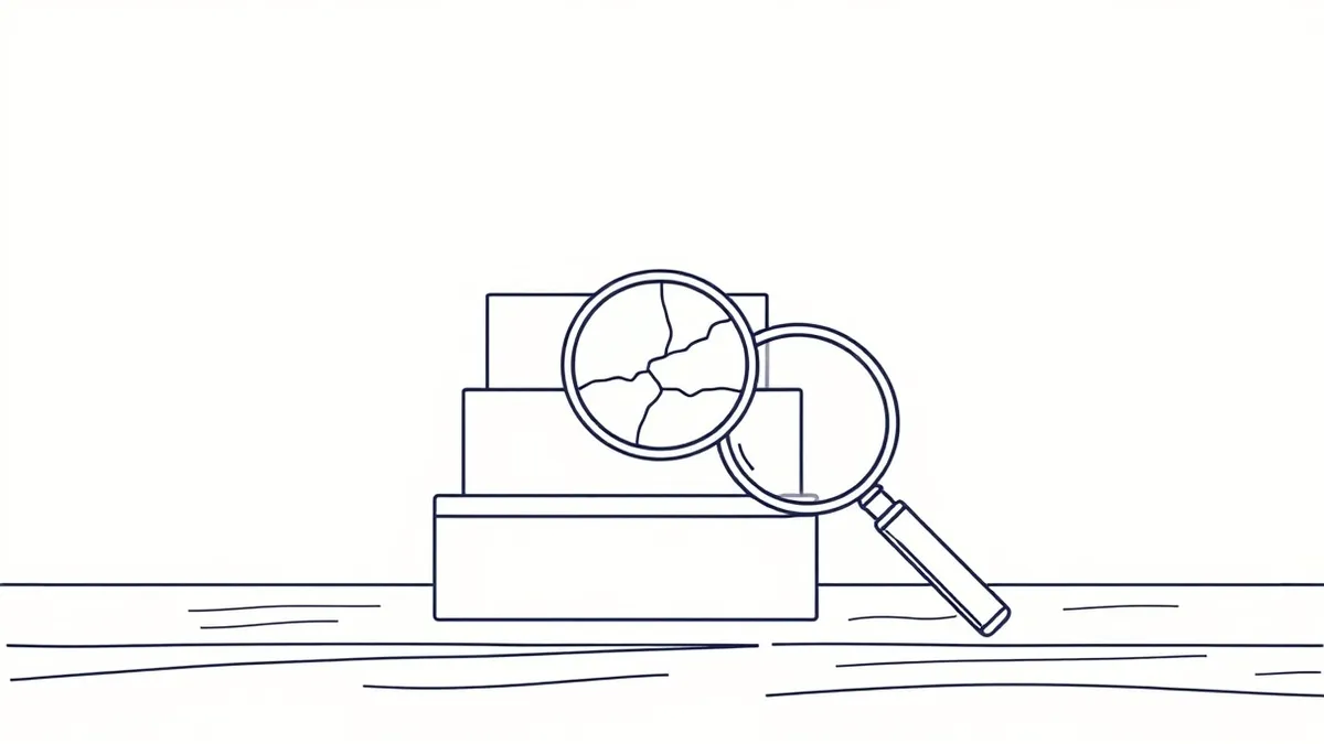 Illustration: A neat stack of blank white boxes sits on a wooden desk next to a magnifying glass.